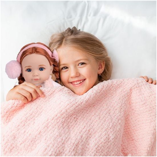 Dětská panenka s culíky Cute Doll 36 cm