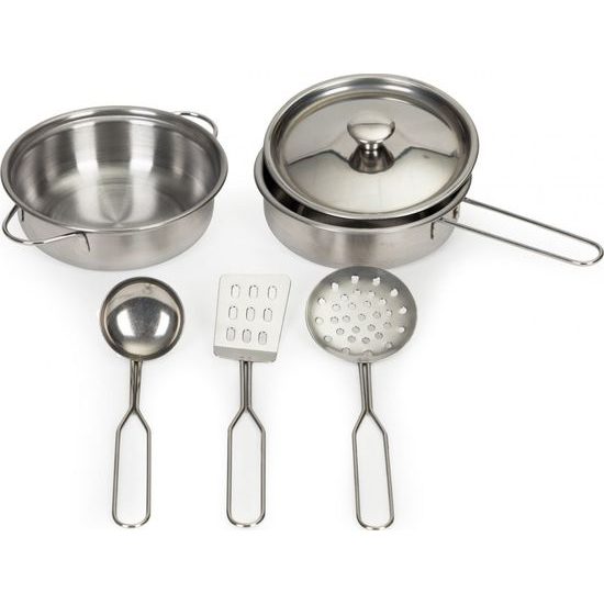 Ecotoys dětská dřevěná kuchyňka s příslušenstvím Domeček - růžová