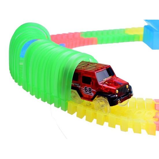 Svítící autodráha s autíčkem na baterie 169 dílků Magic Tracks