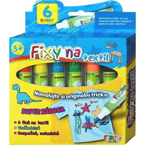 Fixy na textil vodě odolné 6ks