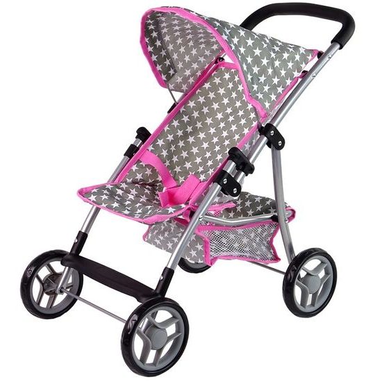 Alice sportovní kočárek pro panenku 9304 šedo-růžový