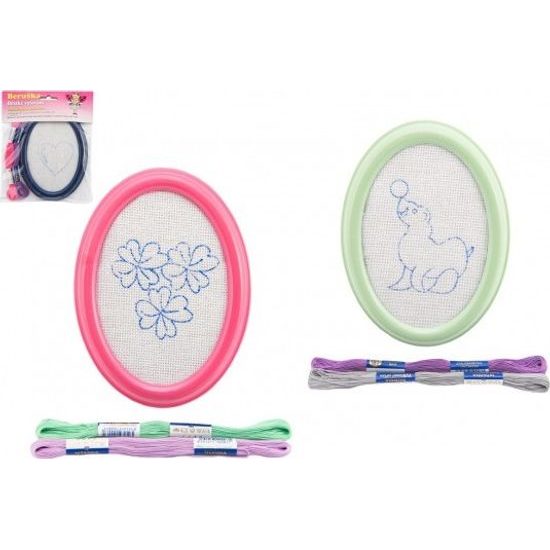 Vyšívání - rámeček na pověšení předloha, 2 příze - mix druhů