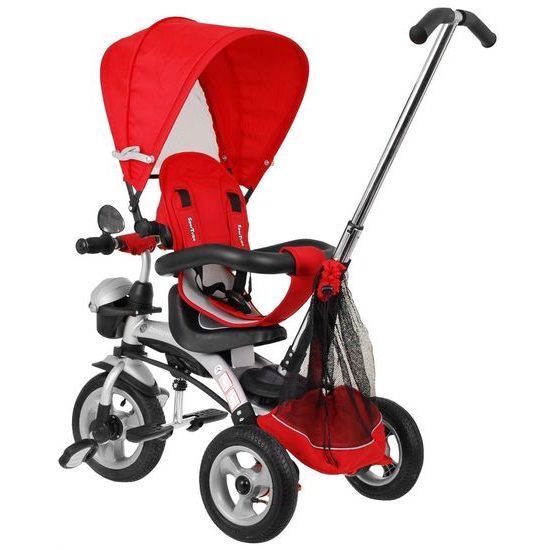 Majlo Toys dětská tříkolka 3v1 Sportrike AIR s nafukovacími koly červená