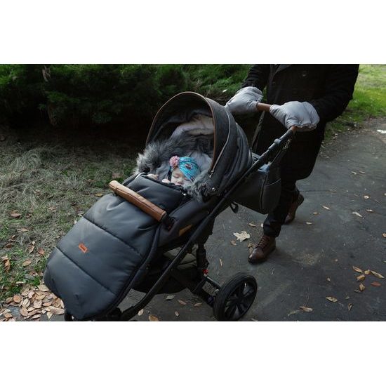 Rukávník na kočárek Minky šedý