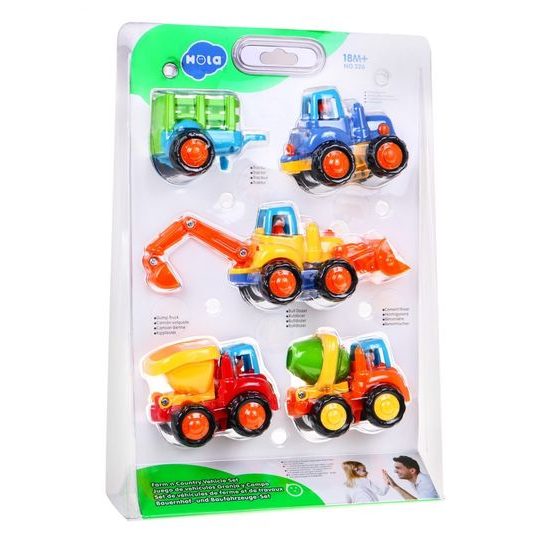 Huile Toys sestava 4 autíček na setrvačník Farm Country Vehicle