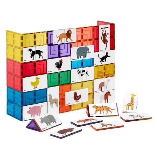 Learn & grow toys Magnetické doplňkové dlaždice ZVÍŘATA DUO PUZZLE (40kusů)
