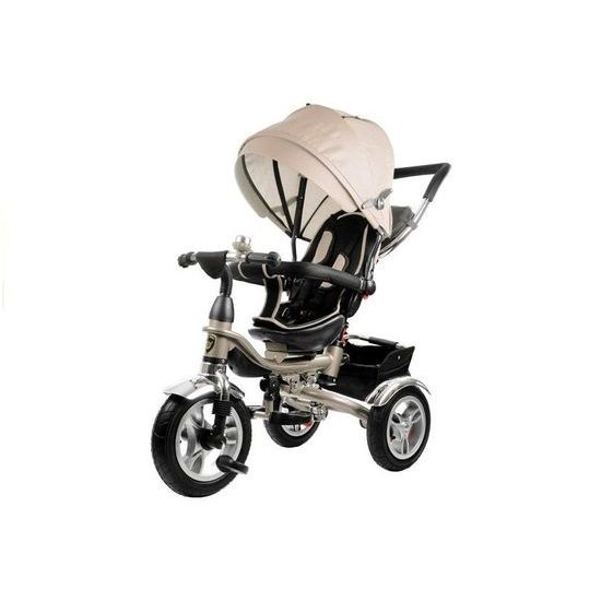 Majlo Toys tříkolka 2v1 s nafukovacími koly PRO600 béžová