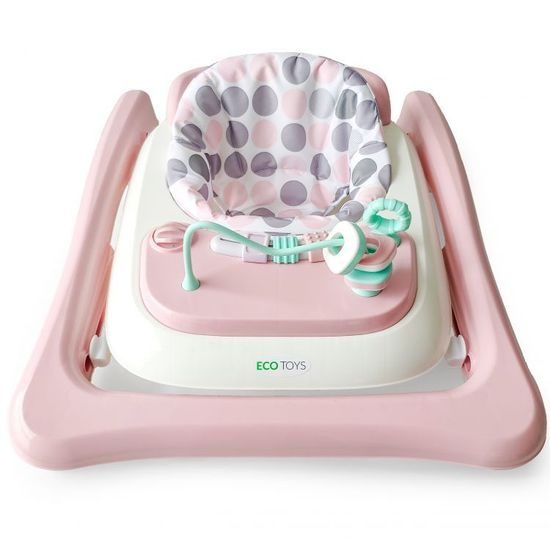 Ecotoys dětské chodítko s hračkami růžové