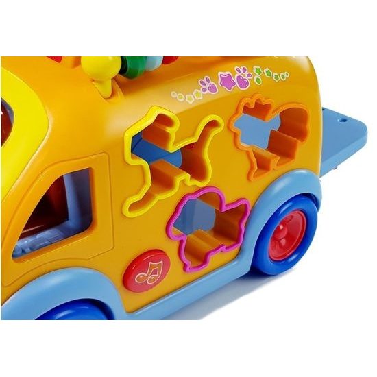 Huile Toys interaktivní autíčko pro nejmenší se zvuky Shape Sorting Bus