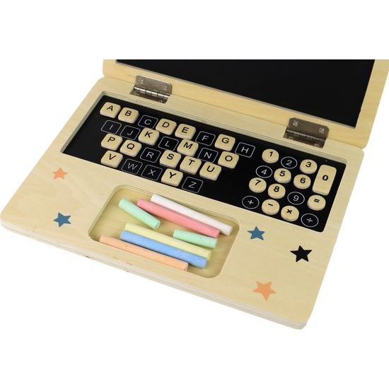 Dřevěný notebook s křídovou tabulí