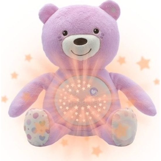 Chicco medvídek s projektorem růžová