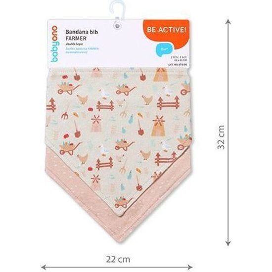 Dětský šátkový bryndáček - oranžová 2ks