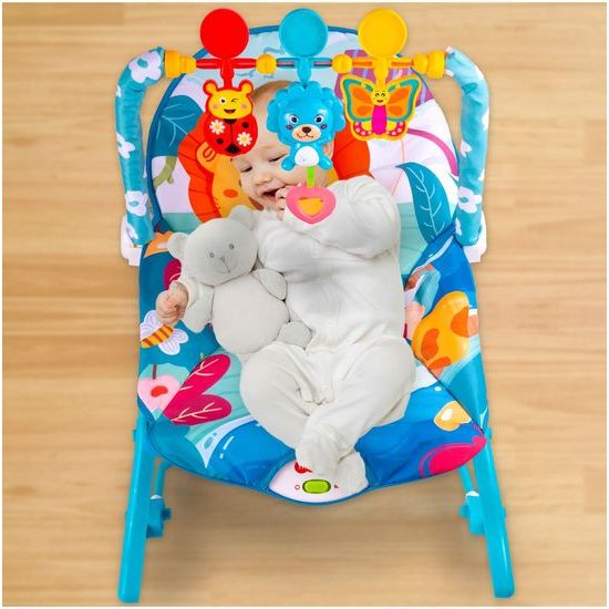 Kojenecké lehátko 3v1 s vibracemi Lvíček - modré