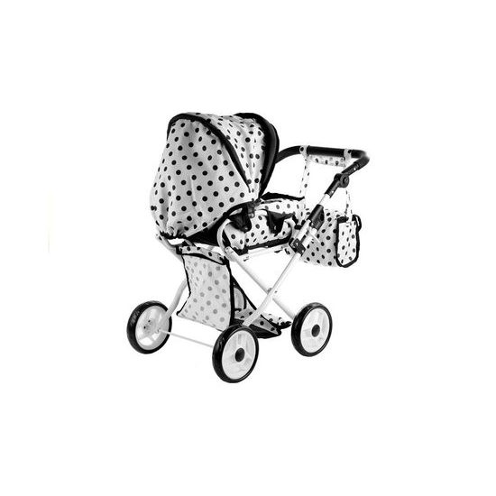 Alice kočárek pro panenky 9346 kombinovaný černo-bílý