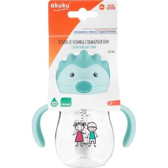 Kouzelná láhev s brčkem a závažím 250 ml mint