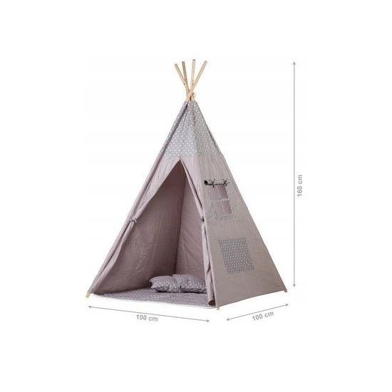 Ecotoys dětský indiánský stan TeePee Šedé hvězdičky