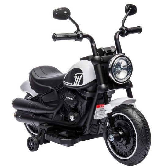 Dětská elektrická motorka Faster - bílá