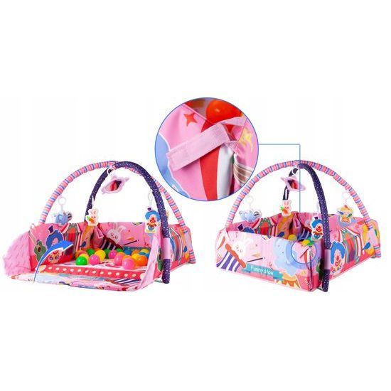 Hrací deka 3v1 se 30 míčky Game Carpet růžová