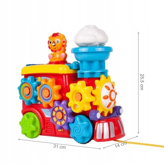 Veselá lokomotiva pro nejmenší s ozubenými kolečky Animal Train