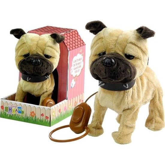 Interaktivní pejsek s vodítkem - béžový