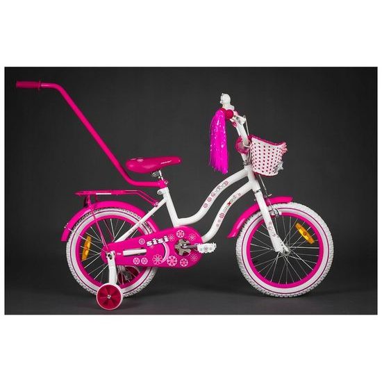 Mexller dětské kolo SISI 16" s vodící tyčí bílorůžové