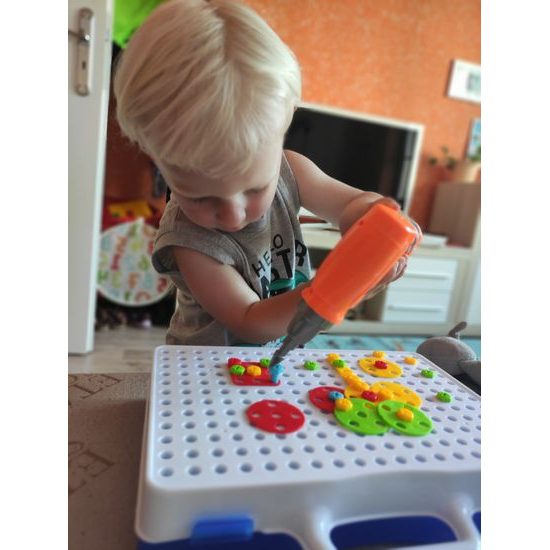 Majlo Toys konstrukční stavebnice s vrtačkou na baterie Magic Panel 151 ks