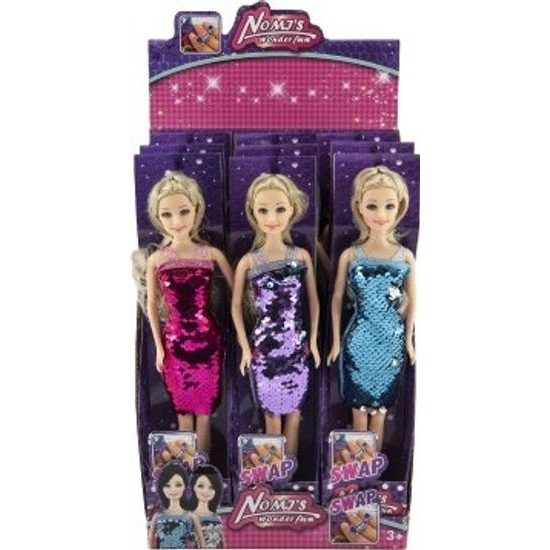 Panenka měnící šaty - pevné tělo - mix 3 barvy