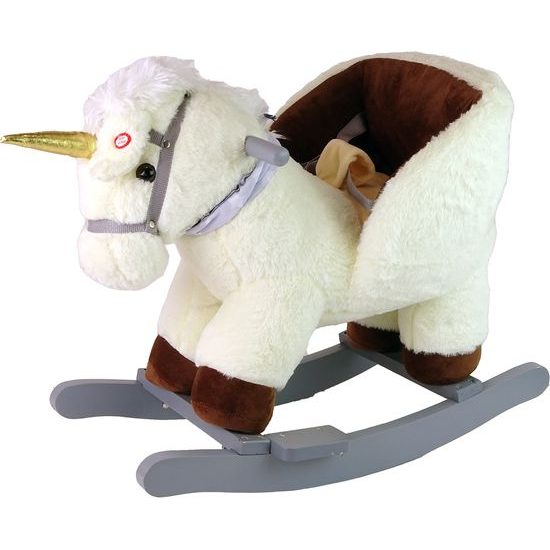 Houpací jednorožec plyšový bílý