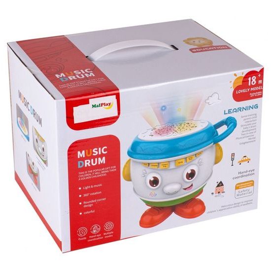 Interaktivní bubínek se zvuky a světly Music Drum