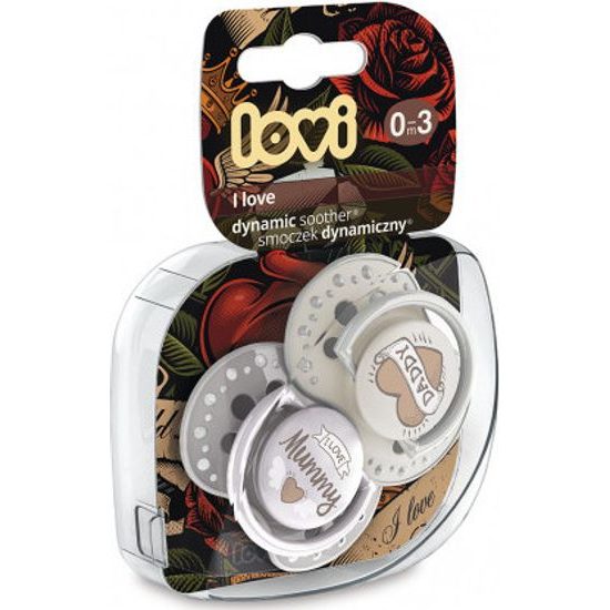 Lovi Dudlíky Lovi 0-3 m I Love - béžový, šedý