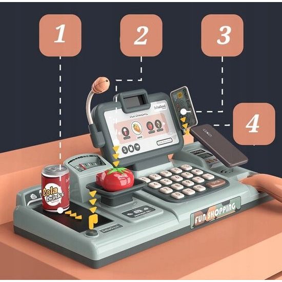 Dětská elektronická pokladna s váhou a pohyblivým pásem Fun Shopping II