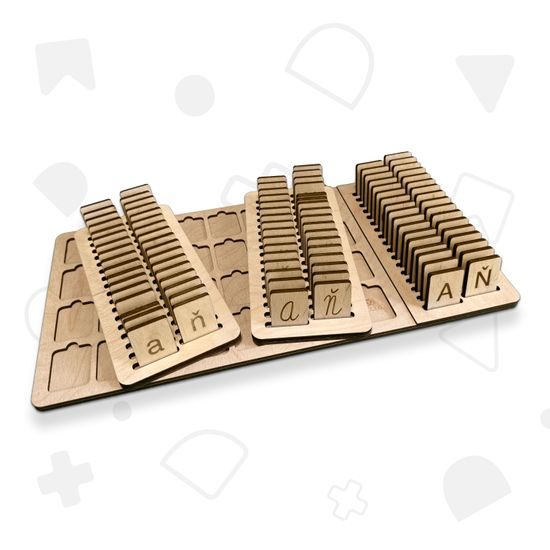 Sada velkých a malých PSACÍCH písmen + stojánek