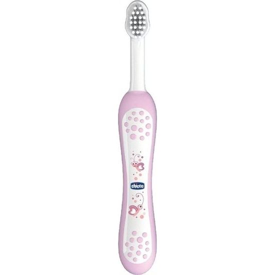 CHICCO Kartáček zubní pro děti My first milk teeth růžový 6m+