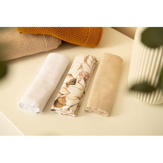 Mušelínové pleny béžové 3 ks