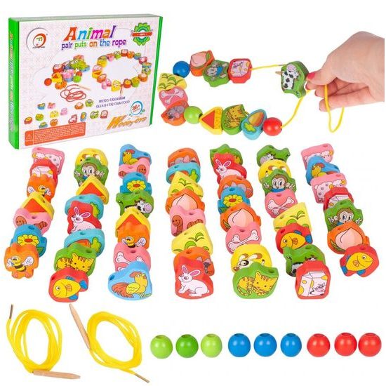 Sada na výrobu dřevěných korálků Animal Rope