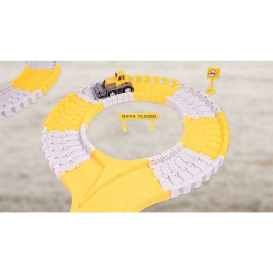 Autodráha s autíčkem na baterie a stavebními stroji 255 dílků City Truck