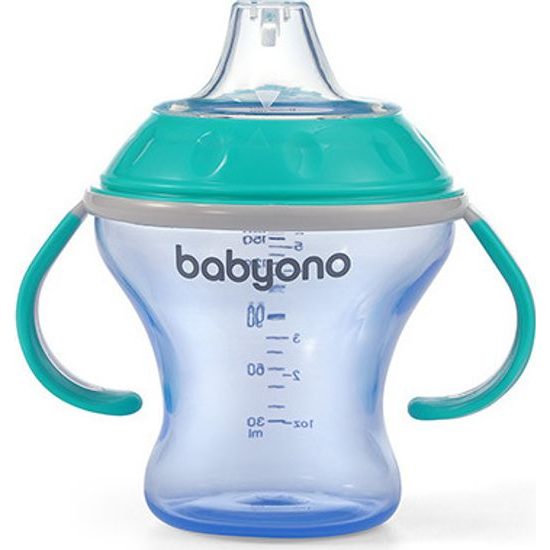 Drippy cup-měkký náustek 180ml, přírodní kojící modrý