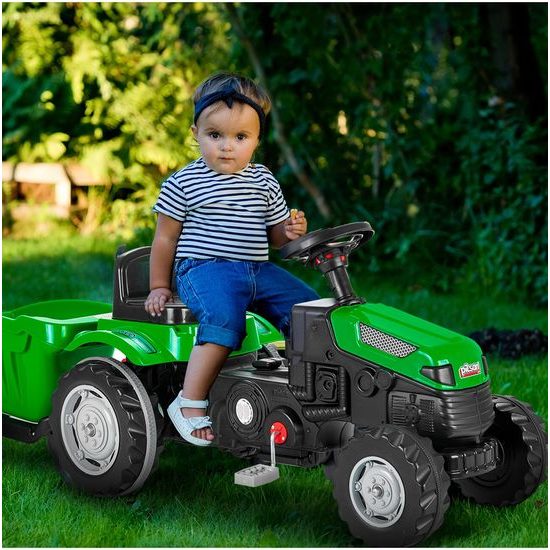Dětský šlapací traktor s vlečkou Active Pedal zelený