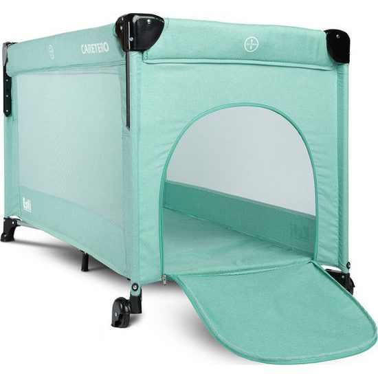 Dětská cestovní postýlka CARETERO ESTI se stahovací bočnicí mint