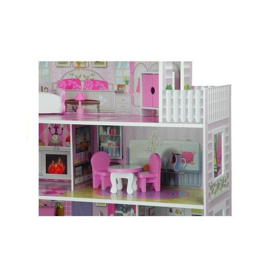 Majlo Toys dřevěný dvoupatrový domeček pro panenky Stefi