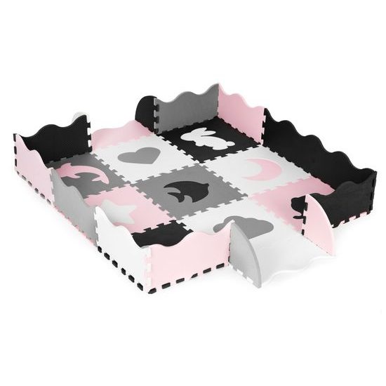 Ecotoys pěnová puzzle hrací deka Pink Puzzle 121 x 121 cm