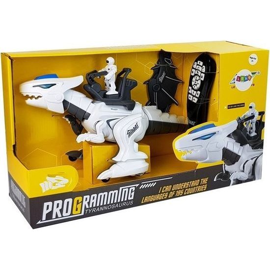 Robot dinosaurus Tyrannosaur Rex na dálkové ovládání - bílý