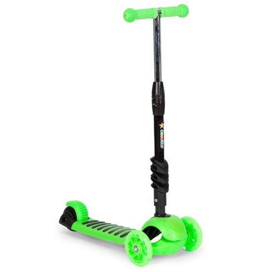 Ecotoys dětská koloběžka se svítícími koly Bedrunka zelená 5v1