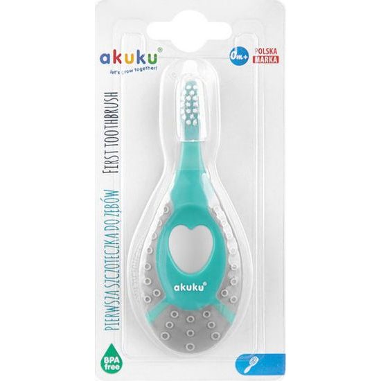 AKUKU Silikonový zubní kartáček, mátový