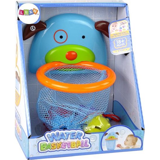 Hračka do vany - mini basketbalový koš se psem a rybičkami