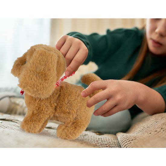 Štěkající plyšový pejsek s vodítkem Plush Pet