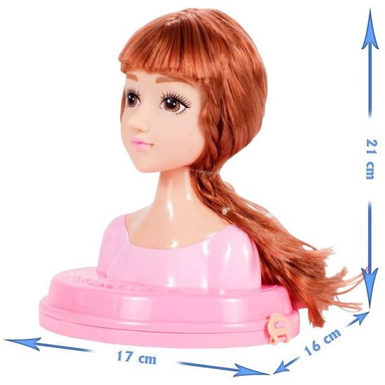 Česací hlava pro holčičky s příslušenstvím MakeUp Stylist