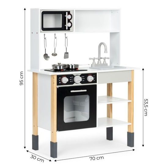 Ecotoys dětská dřevěná kuchyňka se zvuky a LED efekty Wooden Kitchen