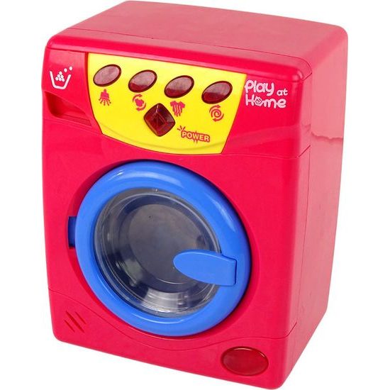 Dětská otevírací pračka na baterie červená