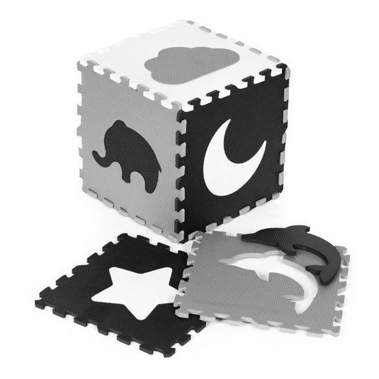 Ecotoys pěnová puzzle hrací deka Gray Puzzle 121 x 121 cm
